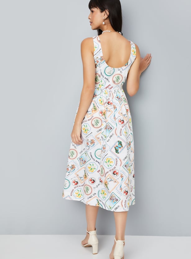 Kalki x Max Women Printed Fit & Flare Midi Dress