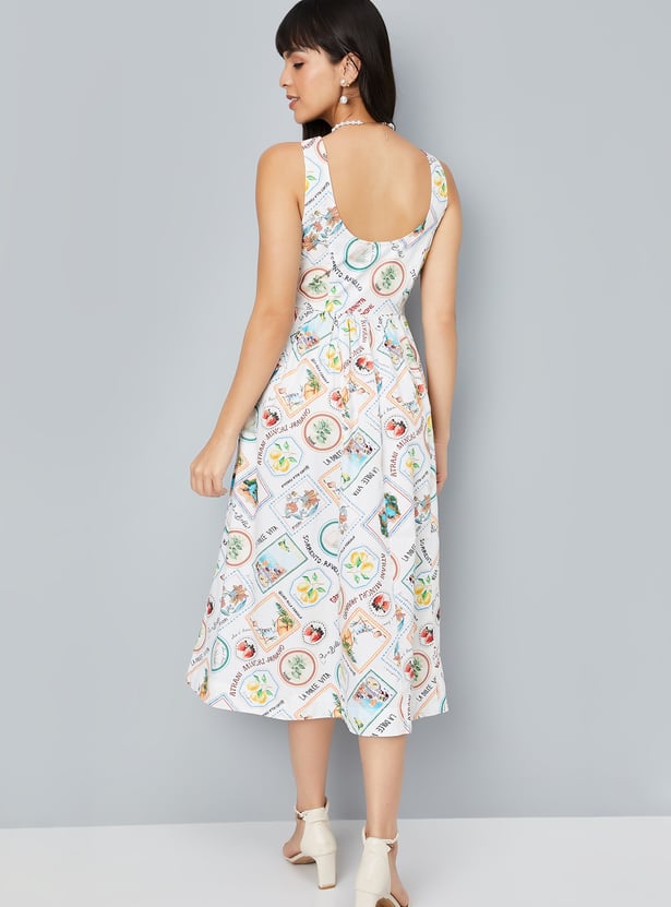 Kalki x Max Women Printed Fit & Flare Midi Dress