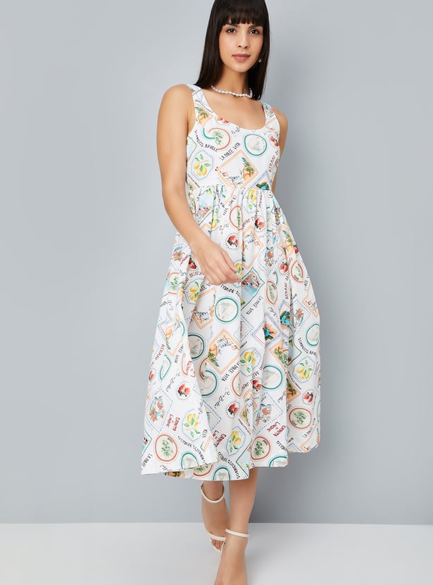 Kalki x Max Women Printed Fit & Flare Midi Dress