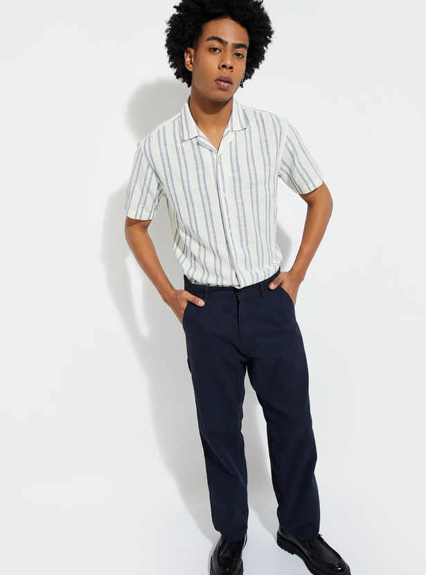 URB_N Men Striped Regular Fit Shirt
