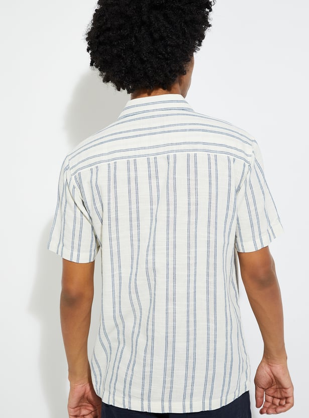 URB_N Men Striped Regular Fit Shirt