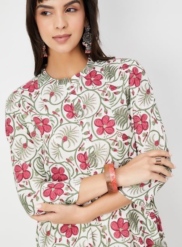Women Floral Print A-line Kurta Set