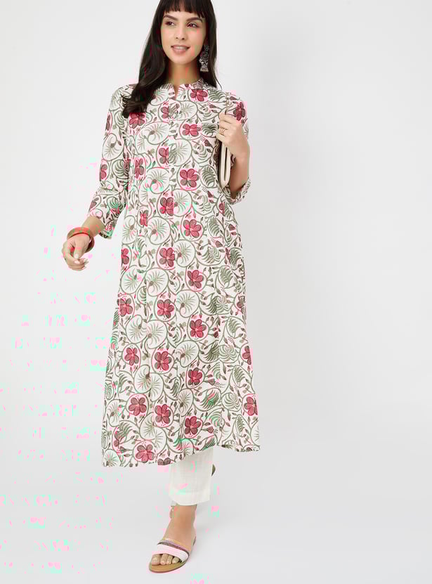 Women Floral Print A-line Kurta Set