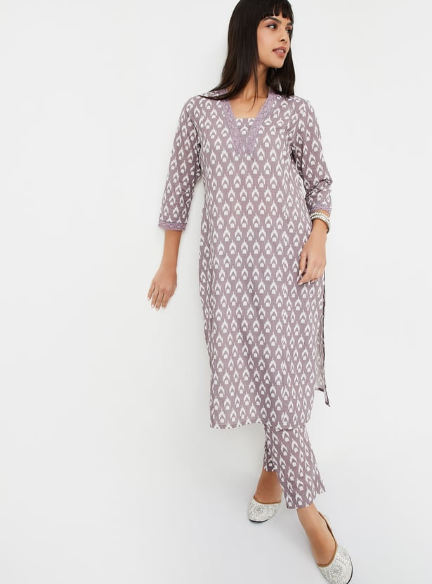 Women Printed Straight Kurta Set