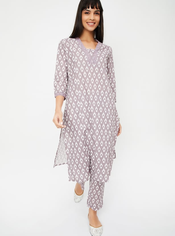 Women Printed Straight Kurta Set