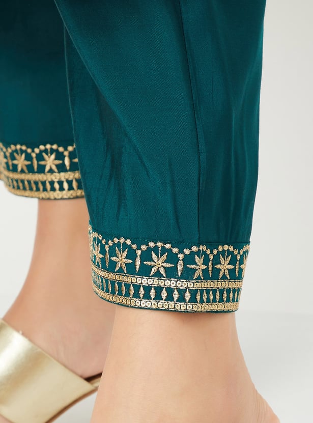 Women Embroidered A-line Kurta Set