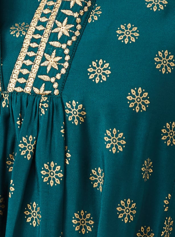 Women Embroidered A-line Kurta Set