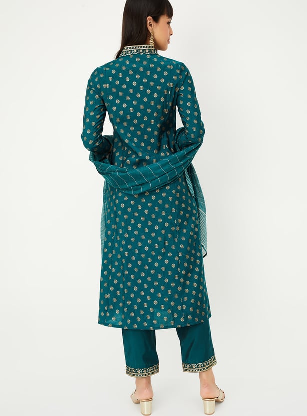 Women Embroidered A-line Kurta Set