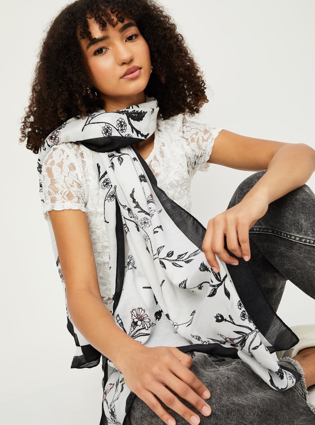 Women Floral Print Scarf