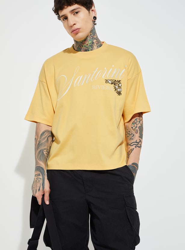 URB_N Men Embroidered Boxy Fit T-shirt
