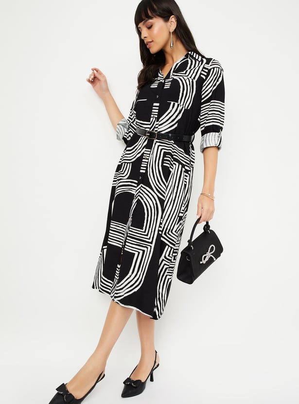 Kalki x Max Women Printed Belted Shirt Dress
