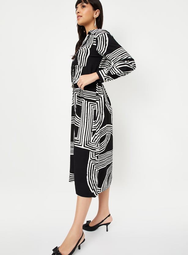 Kalki x Max Women Printed Belted Shirt Dress