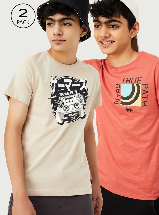 Boys Printed T-shirt - Pack of 2