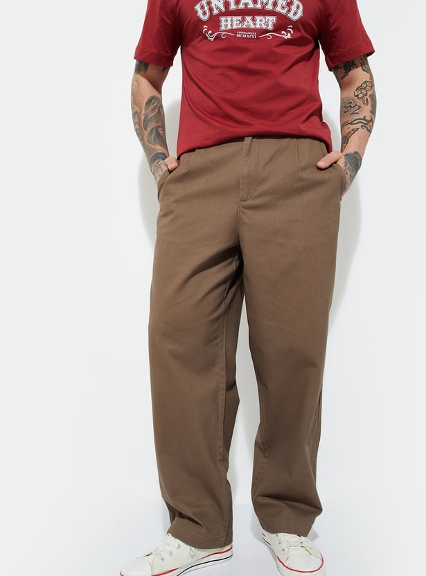 URB_N Men Solid Loose Fit Trousers