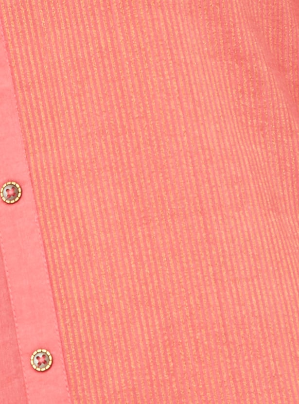 Women Woven Design Straight Kurta