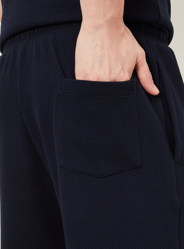 Men Textured Regular Fit Sports Shorts