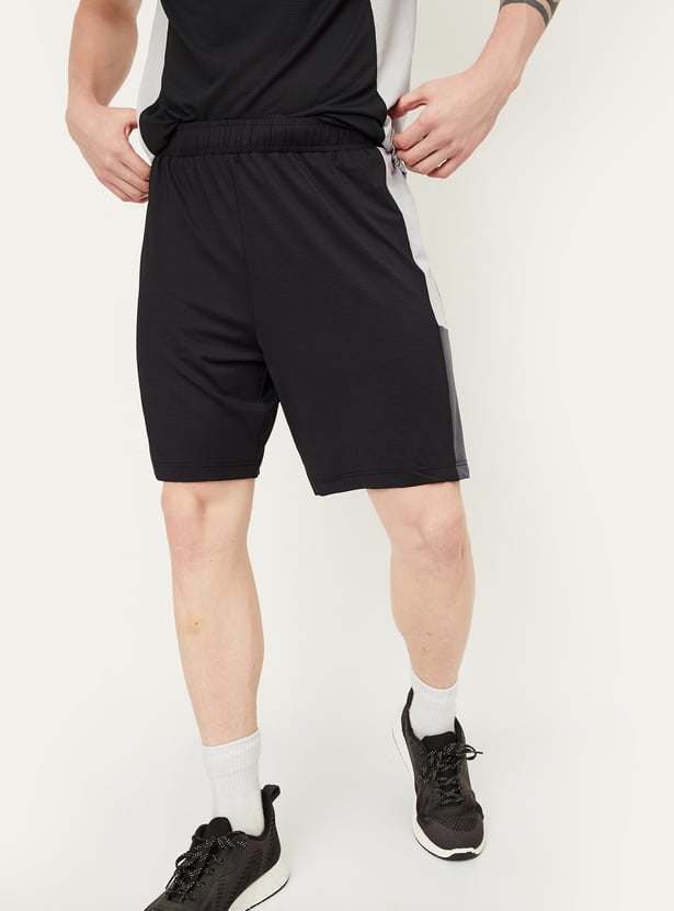 Men Side Taped Regular Fit Sports Shorts