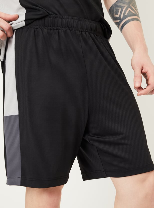 Men Side Taped Regular Fit Sports Shorts
