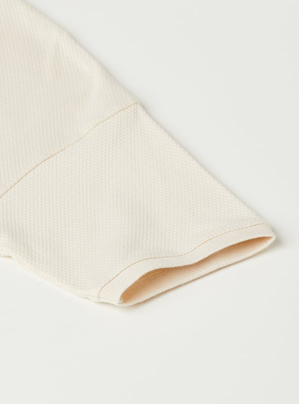 Boys Textured Polo T-shirt