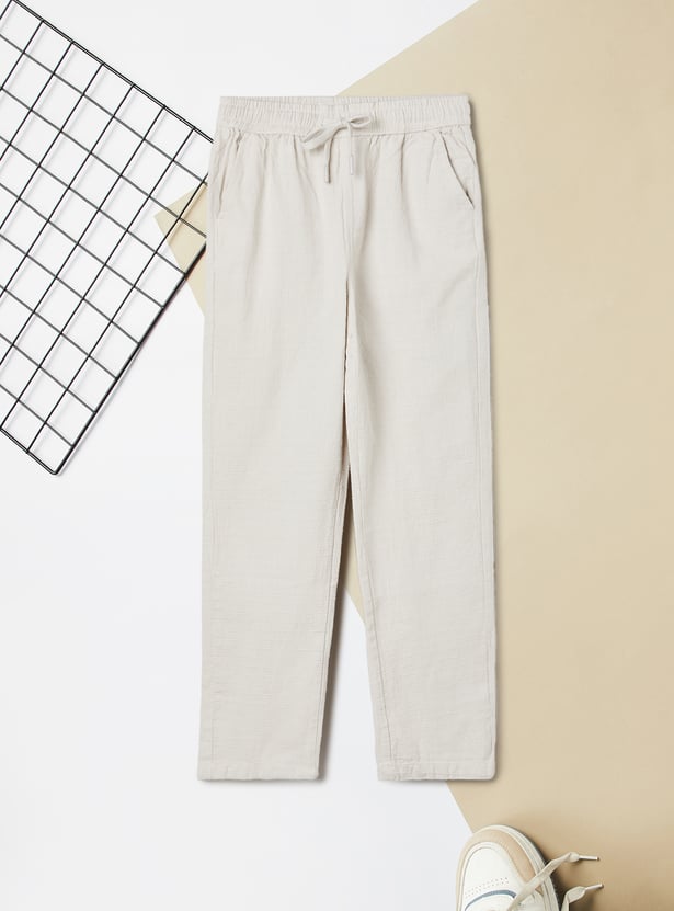 Boys Textured Relaxed Fit Trousers
