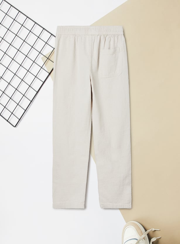 Boys Textured Relaxed Fit Trousers