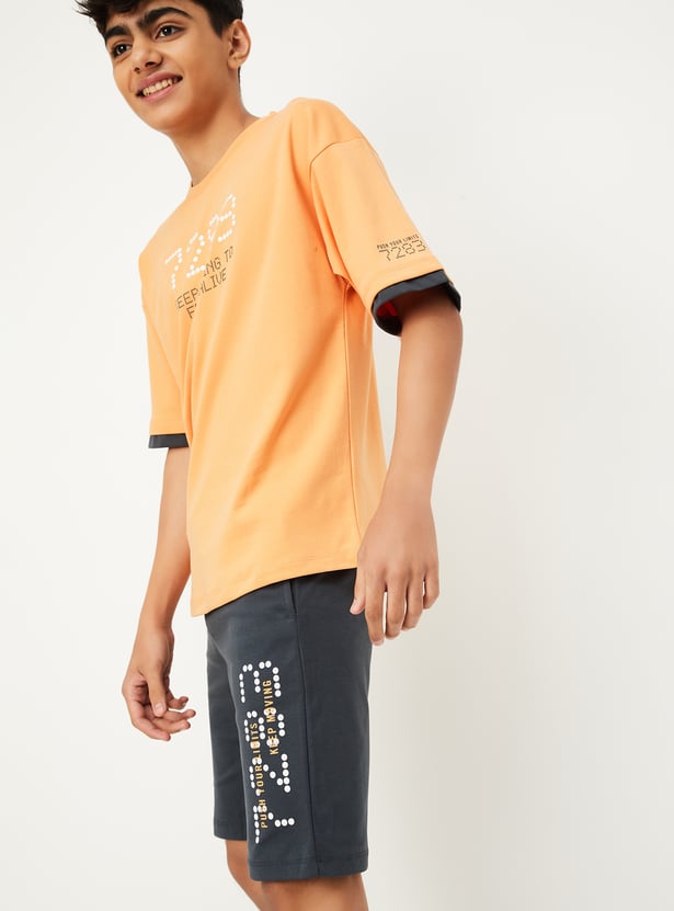 Boys Printed Shorts Set