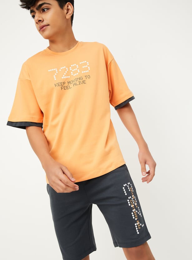 Boys Printed Shorts Set