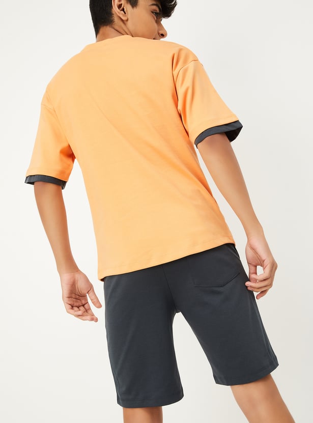 Boys Printed Shorts Set