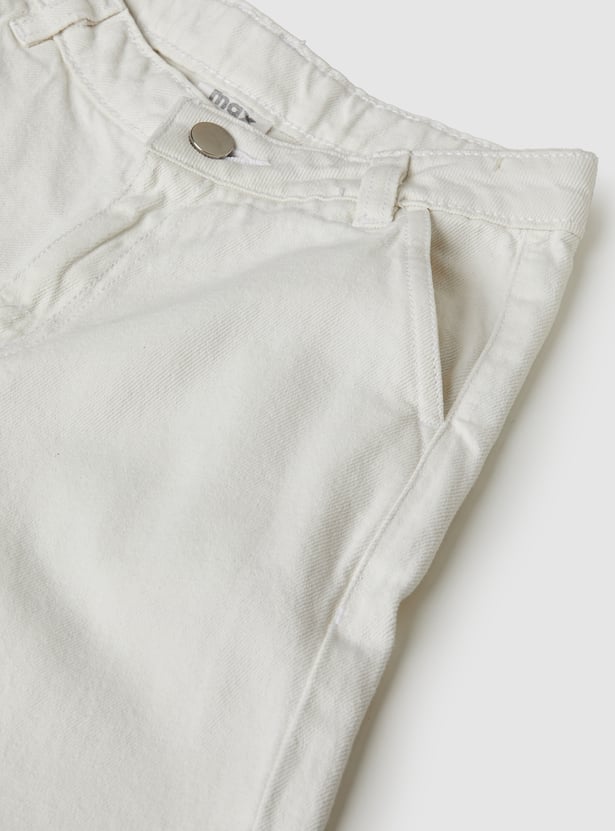 Girls Solid Flared Jeans