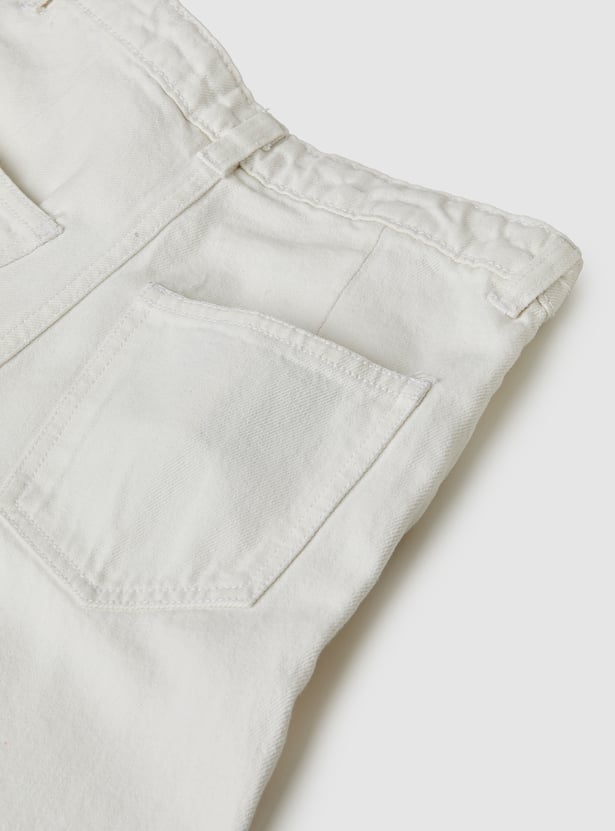 Girls Solid Flared Jeans