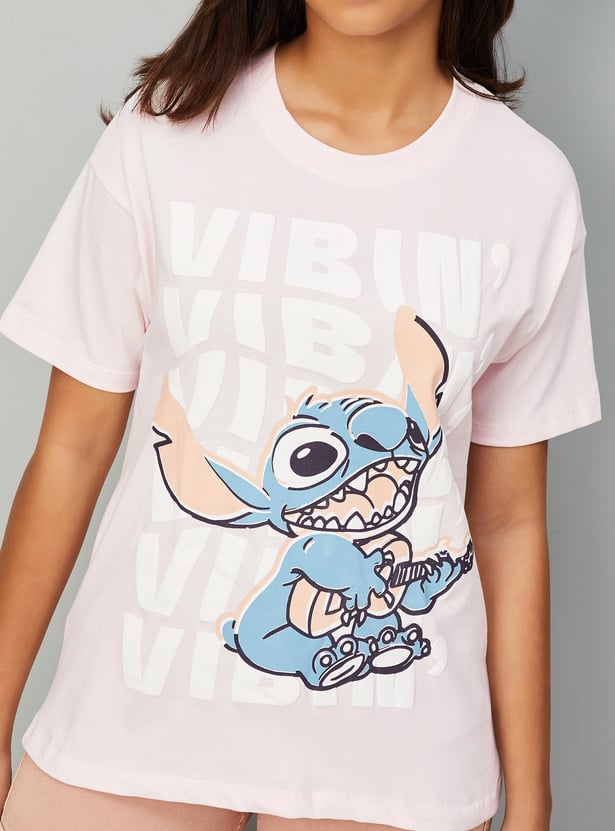 Girls Lilo & Stitch Print T-shirt