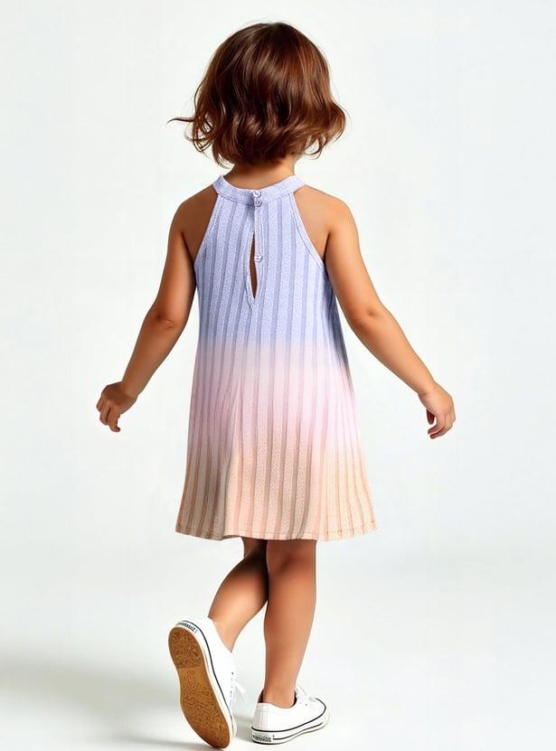 Girs Ombre Pleated Dress