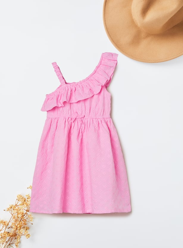 Girls One Shoulder Schiffili Dress