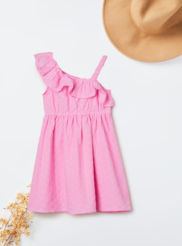 Girls One Shoulder Schiffili Dress