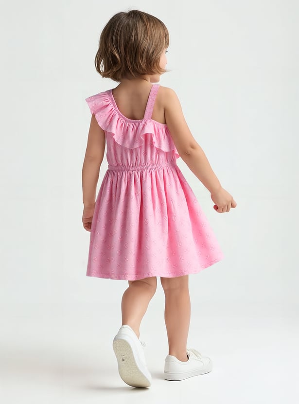 Girls One Shoulder Schiffili Dress