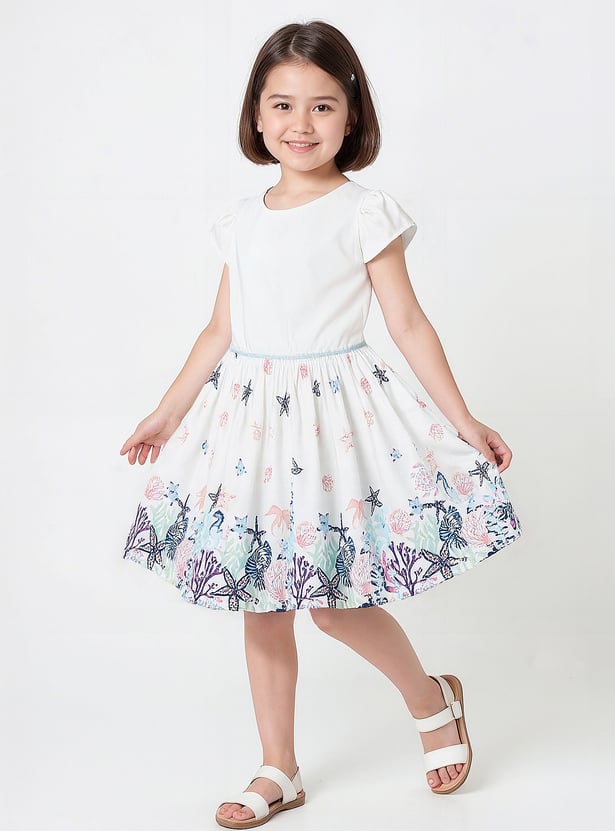 Girls Printed A-Line Dress