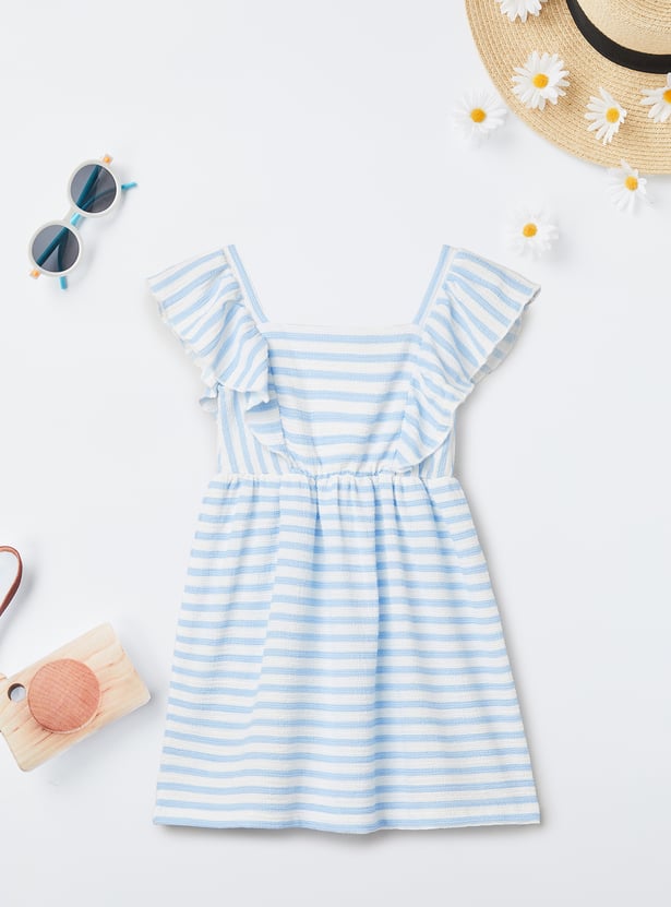 Girls Striped A-line Dress