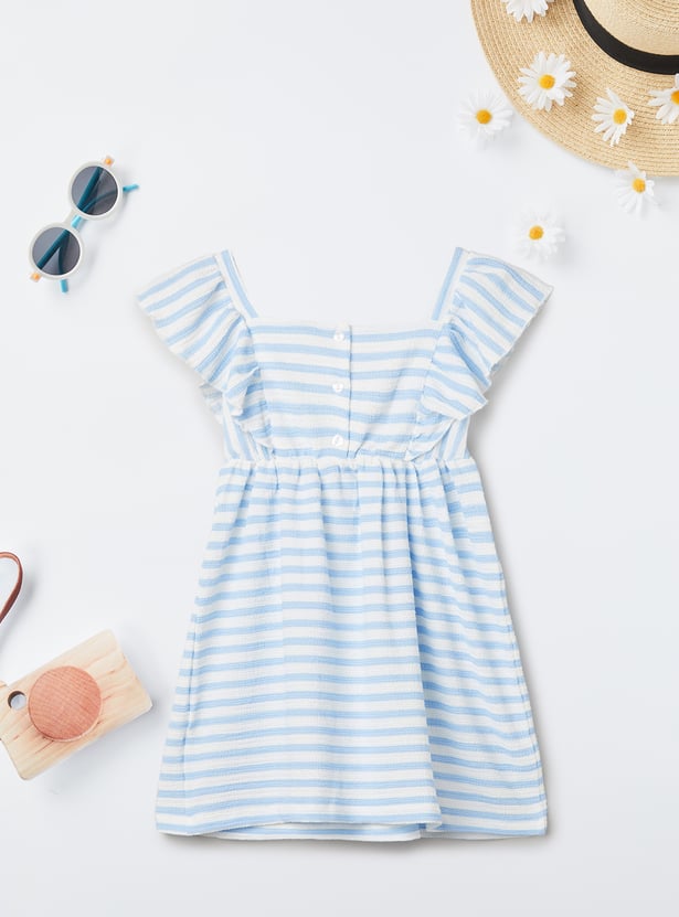 Girls Striped A-line Dress