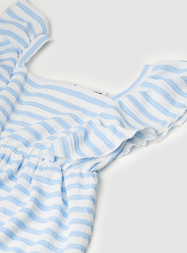 Girls Striped A-line Dress