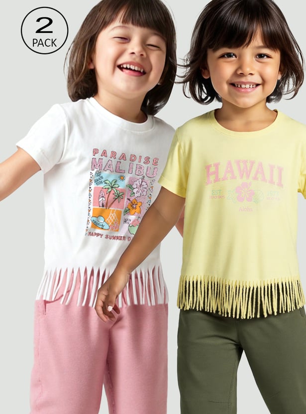 Girls Printed Top - Pack of 2