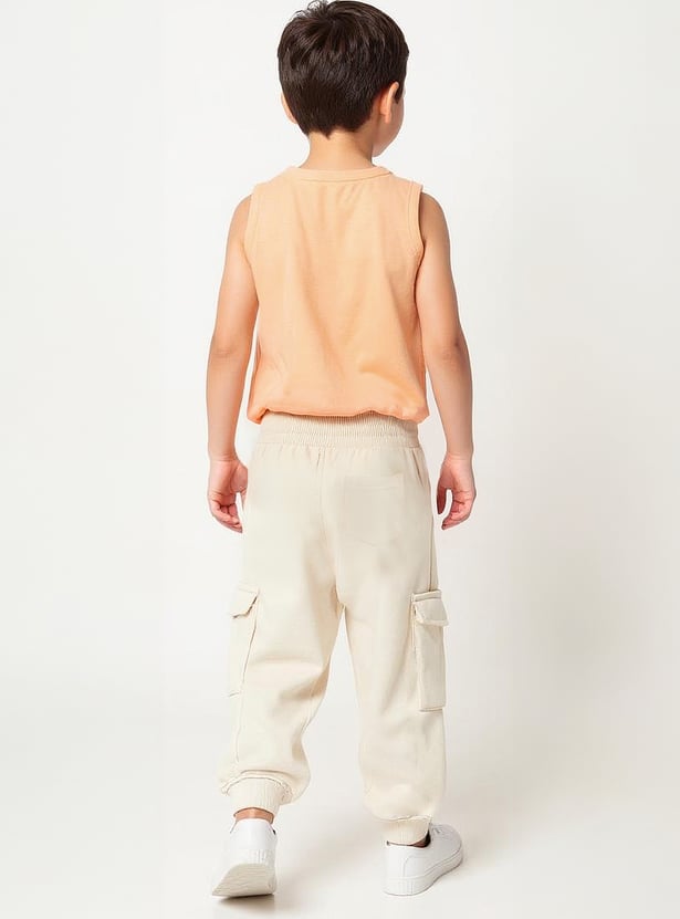 Boys Solid Cargo Joggers