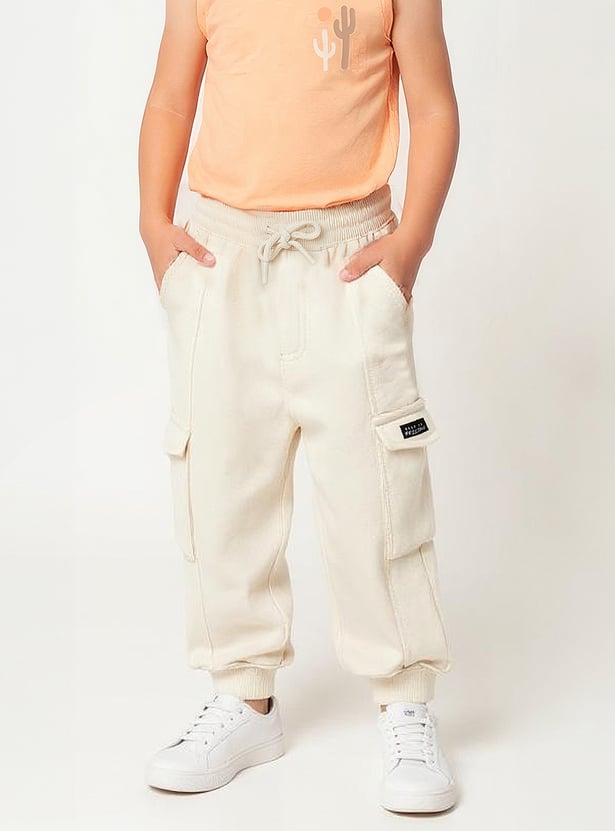 Boys Solid Cargo Joggers