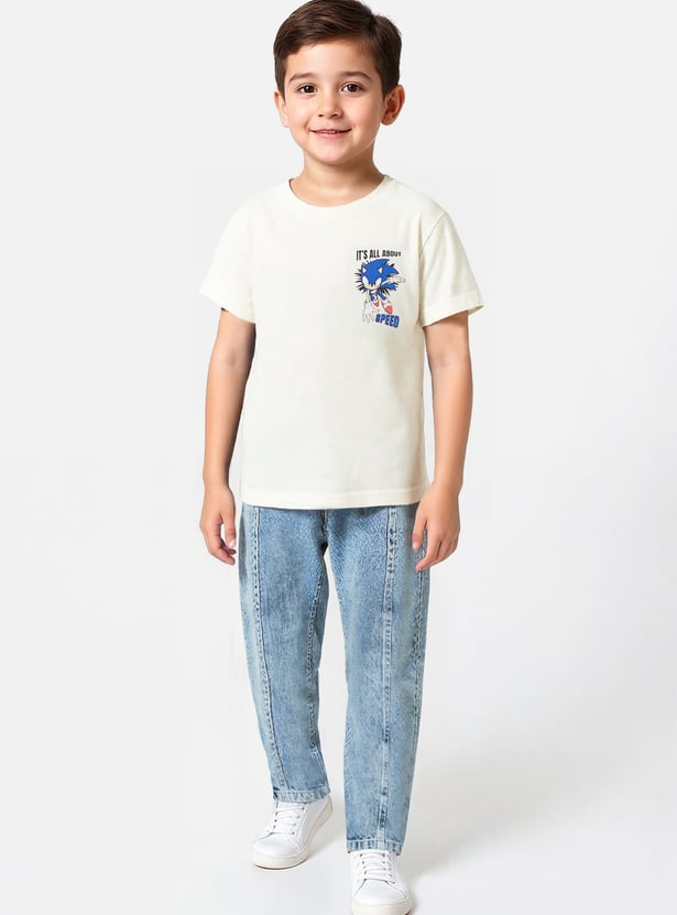 Boys Oversized Sonic The Hedgehog Print T-shirt