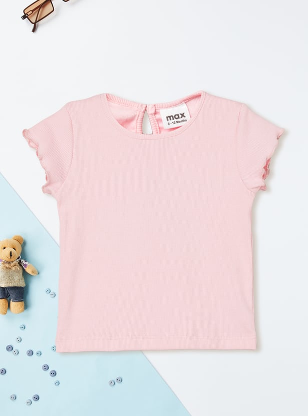 Girls Printed Pinafore Dress with T-shirt