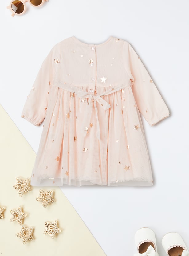 Girls Foil Print A-line Dress