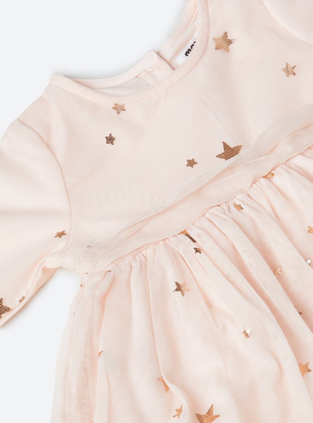 Girls Foil Print A-line Dress