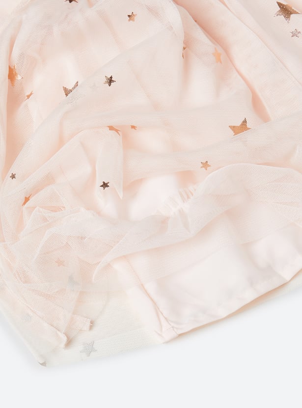 Girls Foil Print A-line Dress