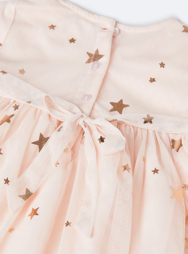 Girls Foil Print A-line Dress