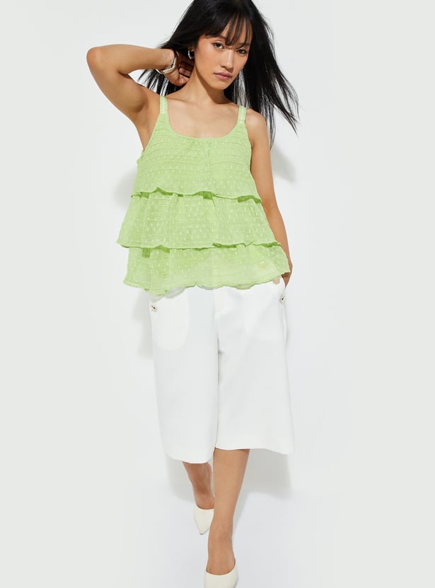 URB_N Women Textured Tiered Top