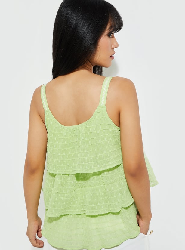 URB_N Women Textured Tiered Top